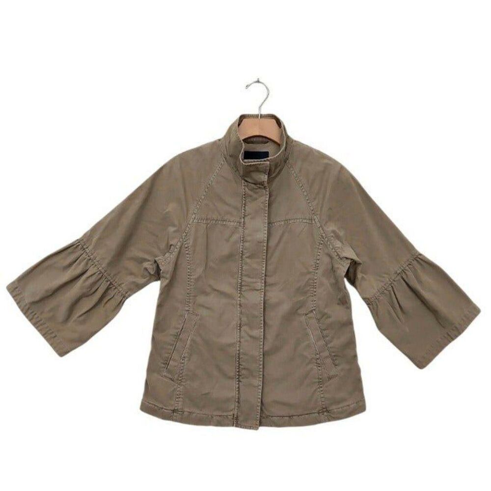 Banana Republic Jacket Womens XS Green Long Sleeve Full Zip Snap Cotton Denim